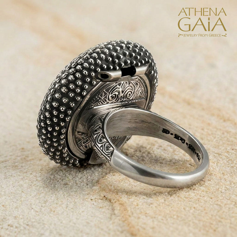Golden Dolphin Shell Ring - 18k Gold and Sterling Silver Ring - Cocktail Ring