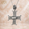Aretousa Chi Rho Greek Cross (Small) - 18k Gold & Sterling Silver - Orthodox Cross
