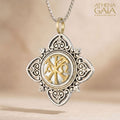 Aretousa Chi Rho Faith Cross (Large) - 18k Gold & Sterling Silver - Cross Pendant