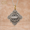 Aretousa Ruby Center Faith Cross (Small) - 18k Gold & Sterling Silver - Cross Pendant