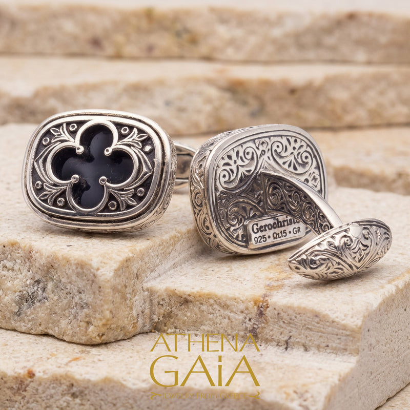 Silver Clover Odysseus Cufflinks – Sterling Silver