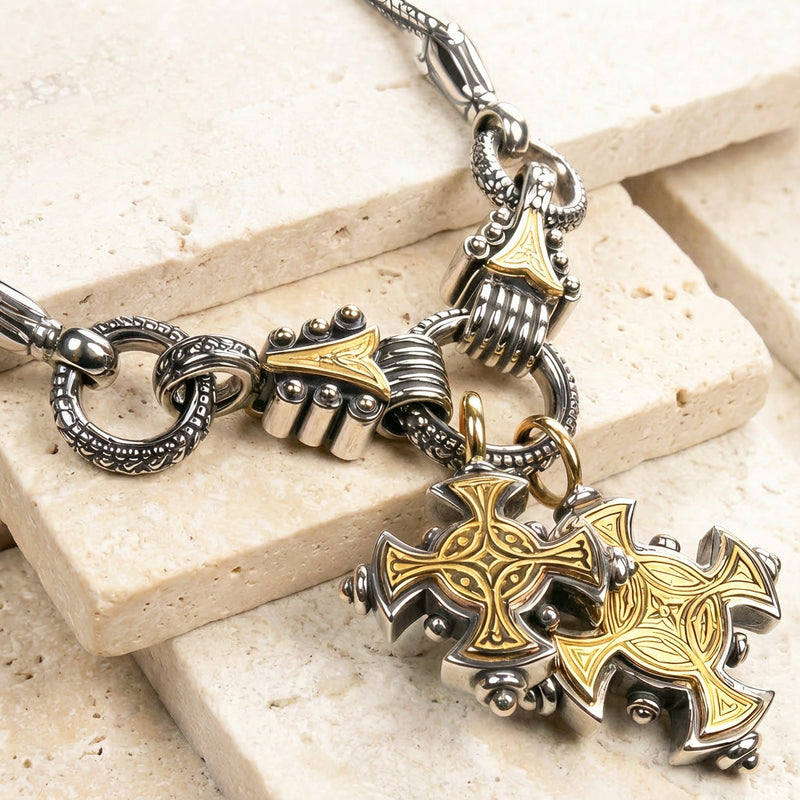 The Maltese Cross (Small)- 18k Gold & Sterling Silver - Cross Necklace