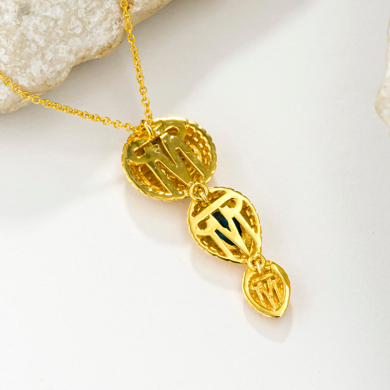 Cosmos Stars and Sea Tortoise Pendant Necklace - 18k Gold Necklace