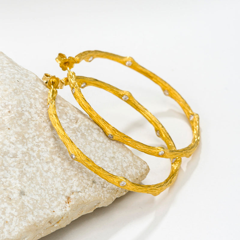 Four Seasons Winter Earrings (Large) - 18k Gold - Hoop Earrings