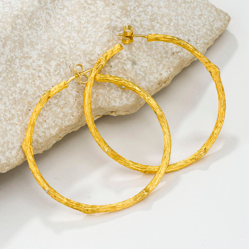 Four Seasons Winter Earrings (Large) - 18k Gold - Hoop Earrings