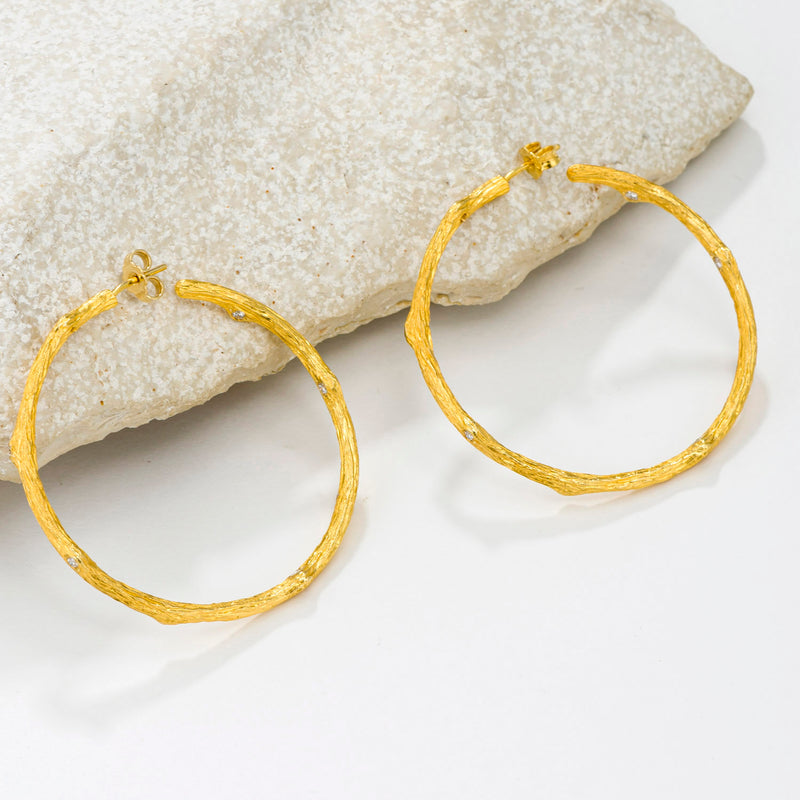 Four Seasons Winter Earrings (Large) - 18k Gold - Hoop Earrings