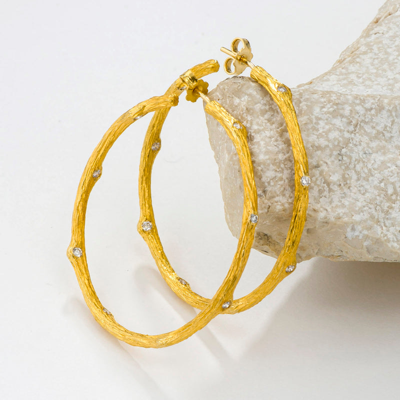 Four Seasons Winter Earrings (Large) - 18k Gold - Hoop Earrings