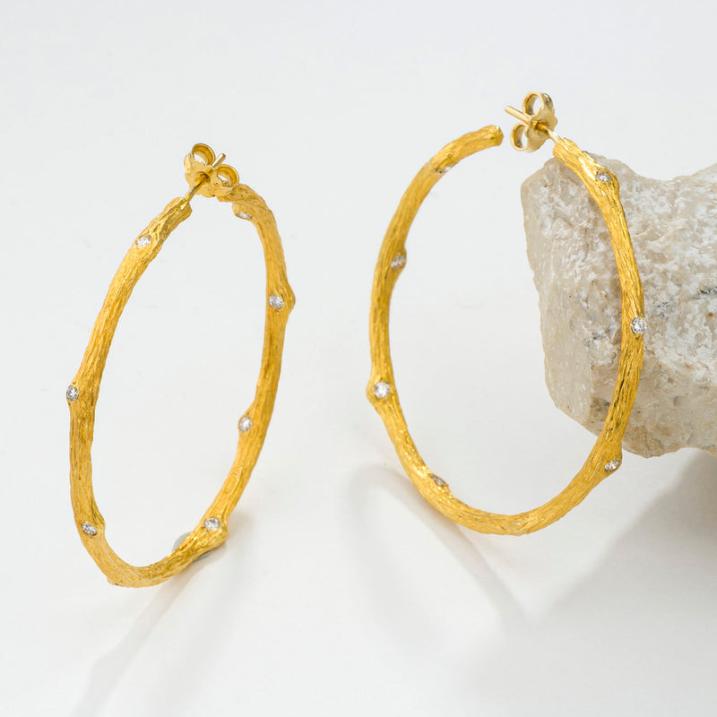 Four Seasons Winter Earrings (Large) - 18k Gold - Hoop Earrings
