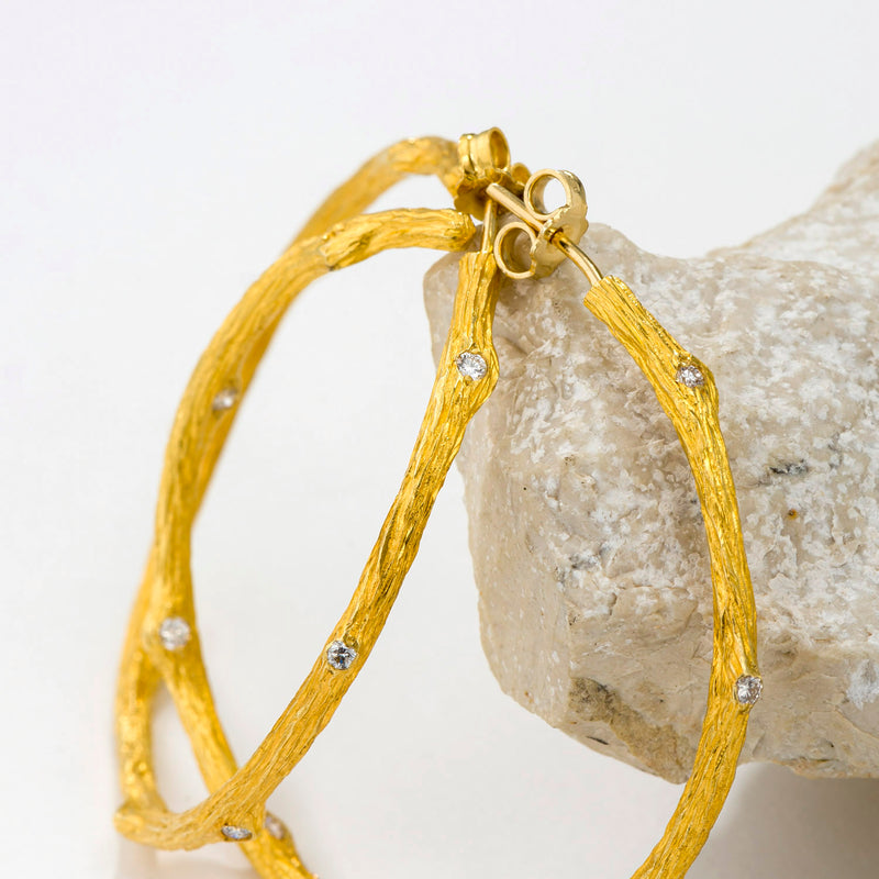 Four Seasons Winter Earrings (Large) - 18k Gold - Hoop Earrings