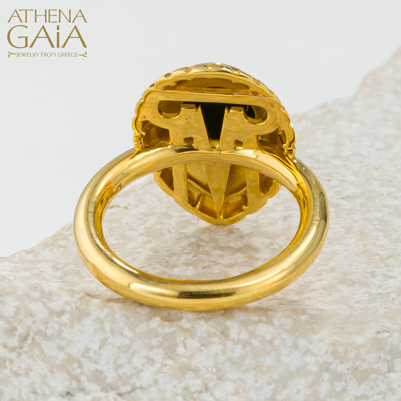 Cosmos Stone Ring (Large) - 18k Gold Ring - Cocktail Ring