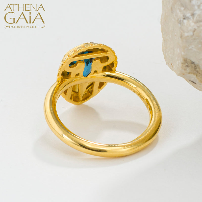 Cosmos Stone Ring (Medium) - 18k Gold Ring - Cocktail Ring