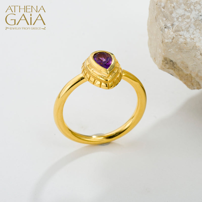 Cosmos Stone Ring (Small) - 18k Gold Ring - Cocktail Ring