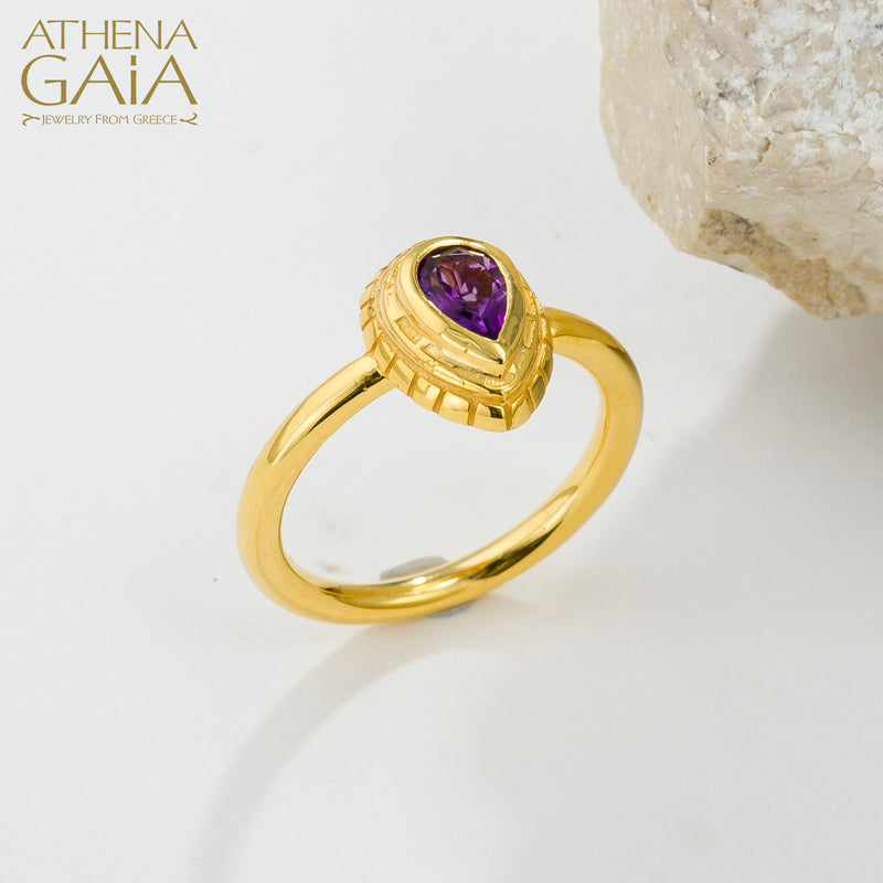 Cosmos Stone Ring (Small) - 18k Gold Ring - Cocktail Ring