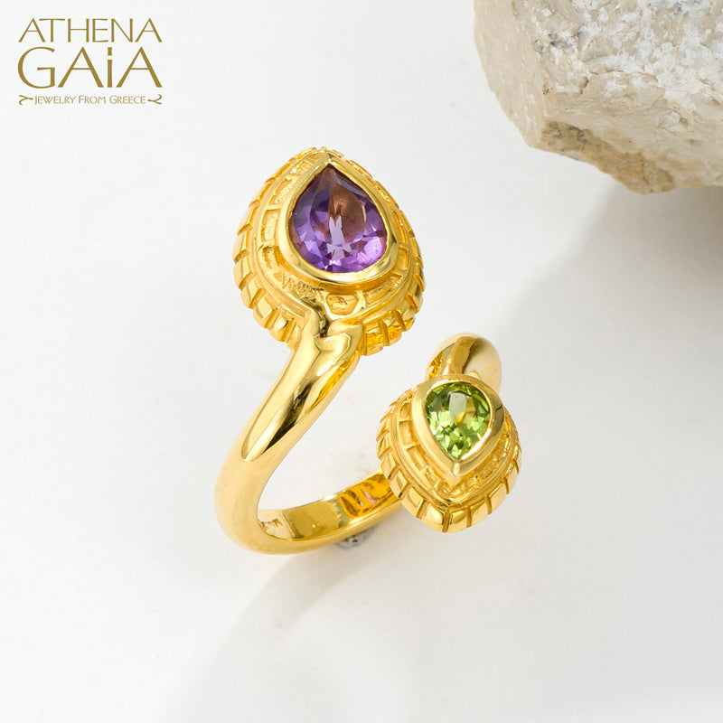 Cosmos Bypass Ring - 18k Gold Ring - Cocktail Ring