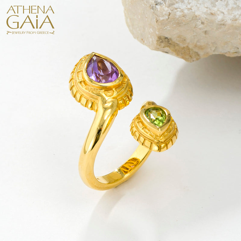 Cosmos Bypass Ring - 18k Gold Ring - Cocktail Ring