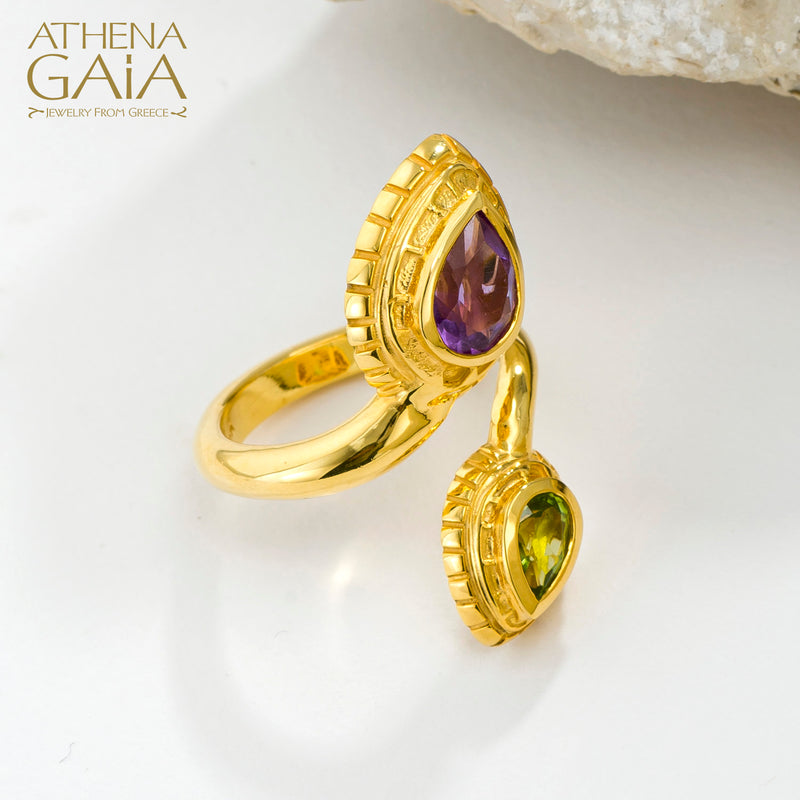 Cosmos Bypass Ring - 18k Gold Ring - Cocktail Ring