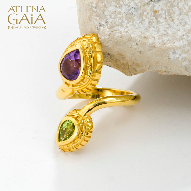 Cosmos Bypass Ring - 18k Gold Ring - Cocktail Ring