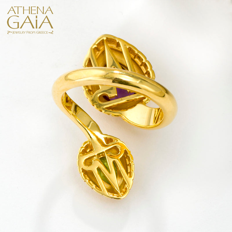 Cosmos Bypass Ring - 18k Gold Ring - Cocktail Ring