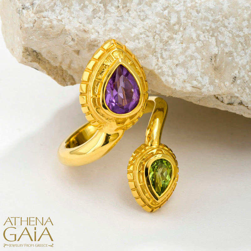 Cosmos Bypass Ring - 18k Gold Ring - Cocktail Ring