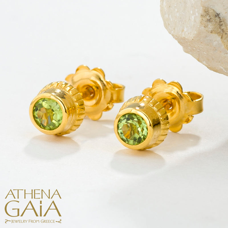 Cosmos Stone Post Earrings (Small) - 18k Gold - Post Earrings