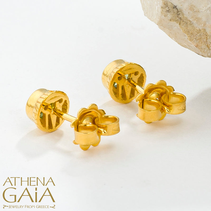 Cosmos Stone Post Earrings (Small) - 18k Gold - Post Earrings