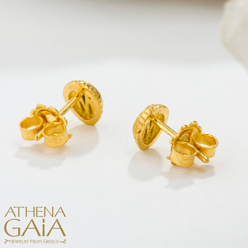 Cosmos Tortoise Post Earrings - 18k Gold Earrings