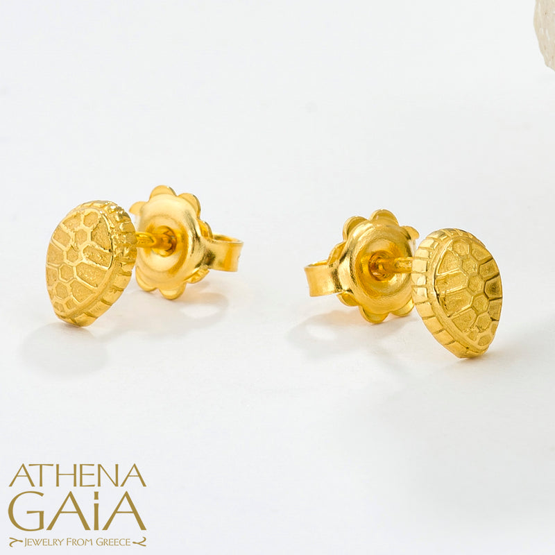 Cosmos Tortoise Post Earrings - 18k Gold Earrings