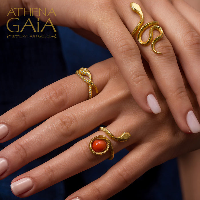 Mythology Snakes Diamond Band Ring