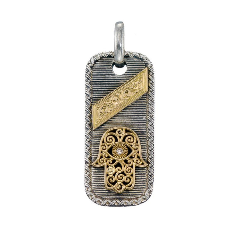 Hamsa Talisman Pendant - 18k Gold & Sterling Silver Pendant