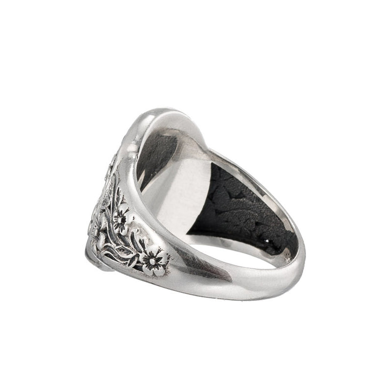 Harmony Wide Band Oval Ring - Sterling Silver Ring - Cocktail Ring