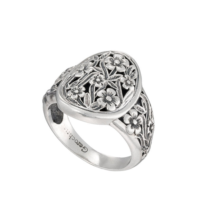 Harmony Wide Band Oval Ring - Sterling Silver Ring - Cocktail Ring