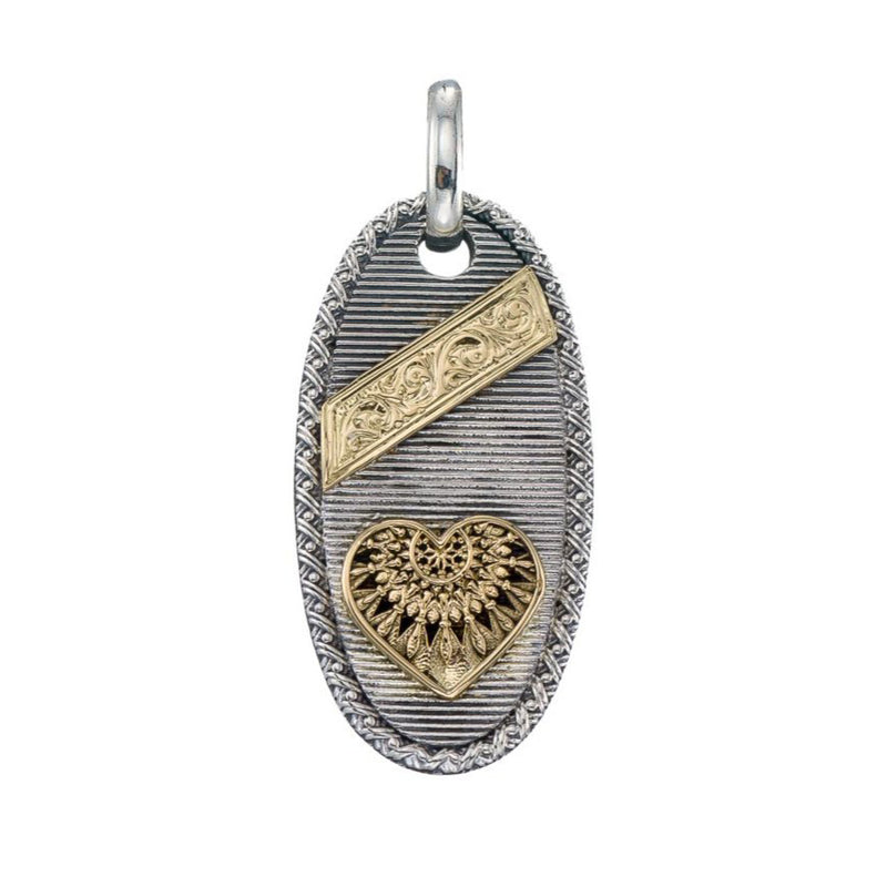 Heart Dream Catcher Talisman Pendant - 18k Gold & Sterling Silver Pendant