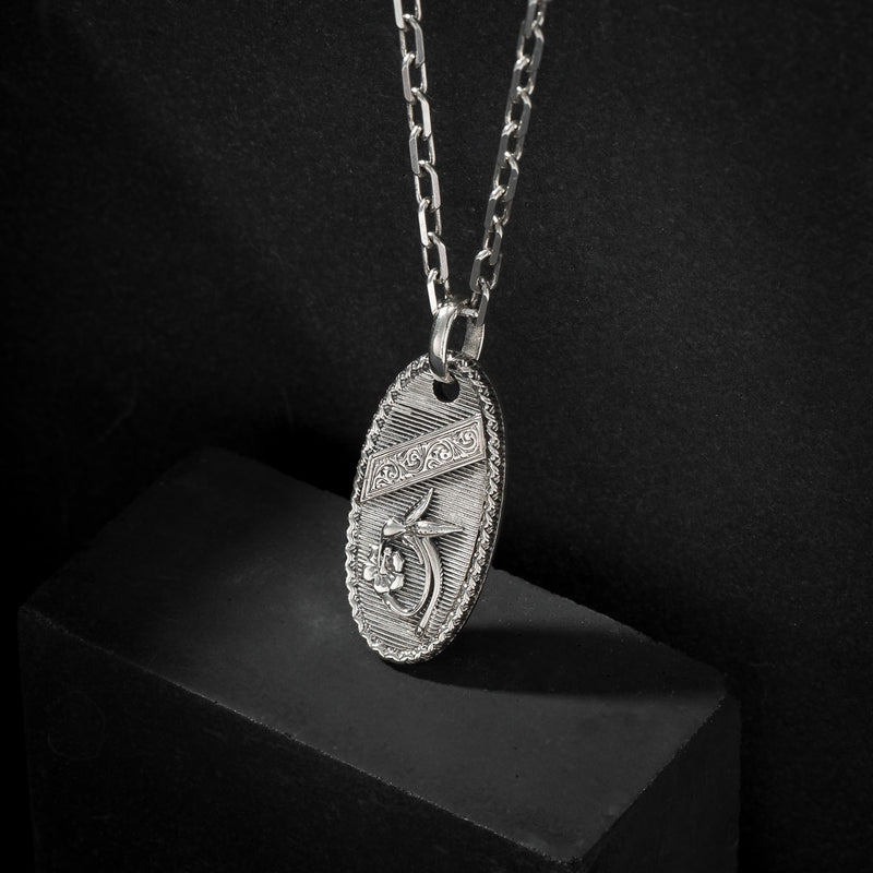 Tablet Hummingbird Pendant - Sterling Silver - Talisman