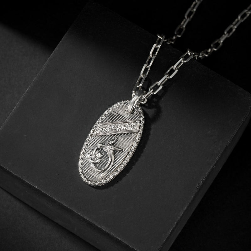 Tablet Hummingbird Pendant - Sterling Silver - Talisman