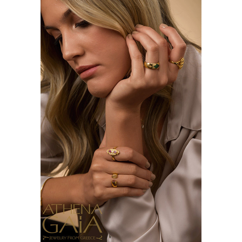 Royal Heritage Split Ring - 18k Gold Ring - Cocktail Ring
