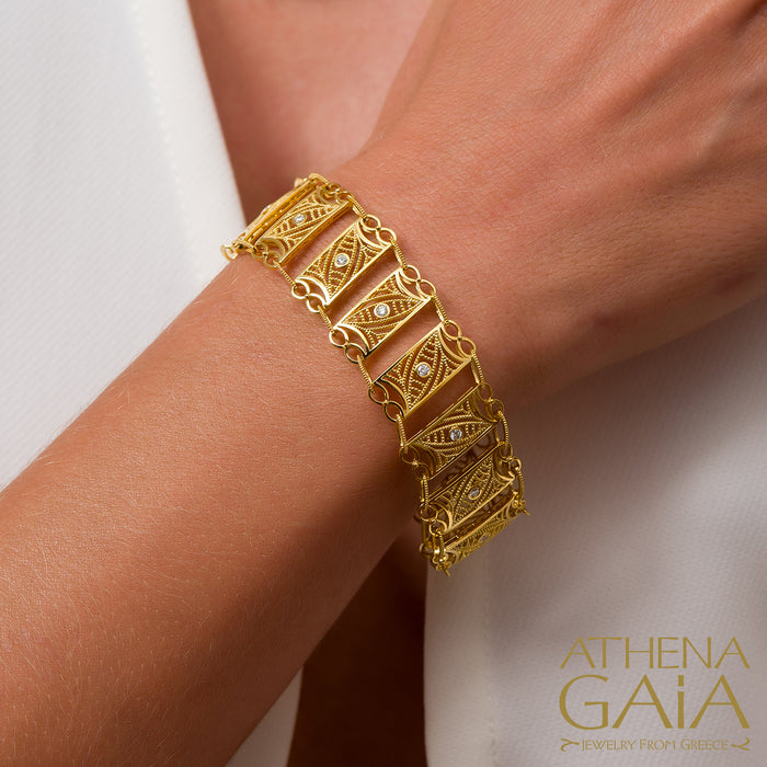 Orthogonios Gold Grid Bracelet