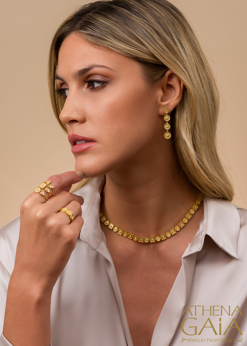 Kyklos Tetragono Geometric Necklace - 18k Gold Necklace