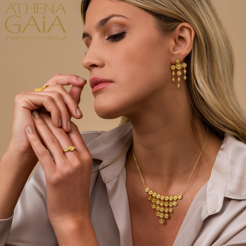 Geometric Sundown Ring - 18k Gold Ring