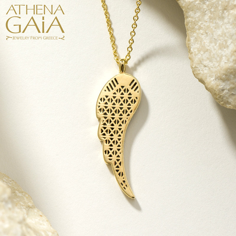 Periklista Enamel Wing Necklace - 18k Gold Necklace
