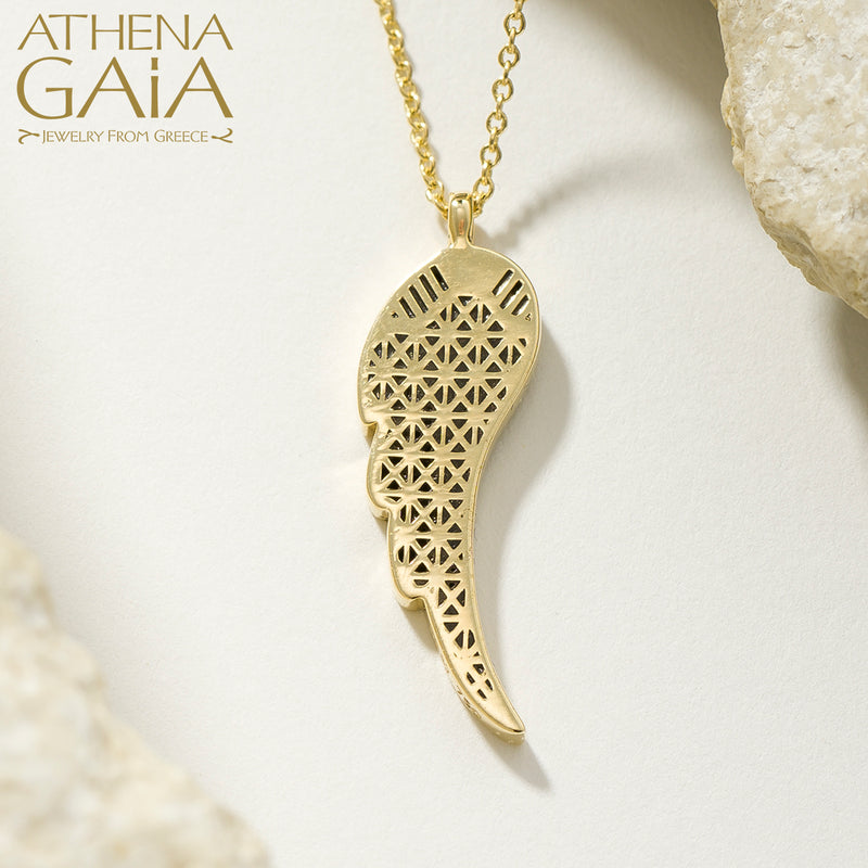 Periklista Enamel Wing Necklace - 18k Gold Necklace