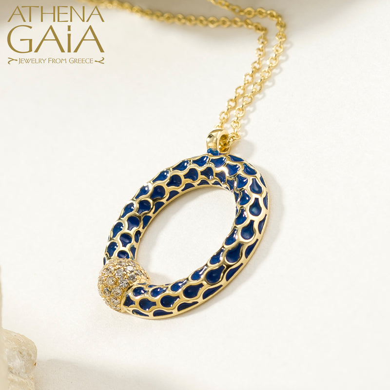 Periklista Enamel Ring Necklace - 18k Gold Necklace