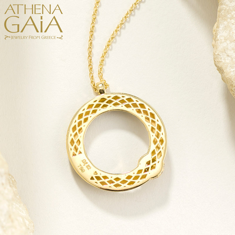 Periklista Enamel Ring Necklace - 18k Gold Necklace
