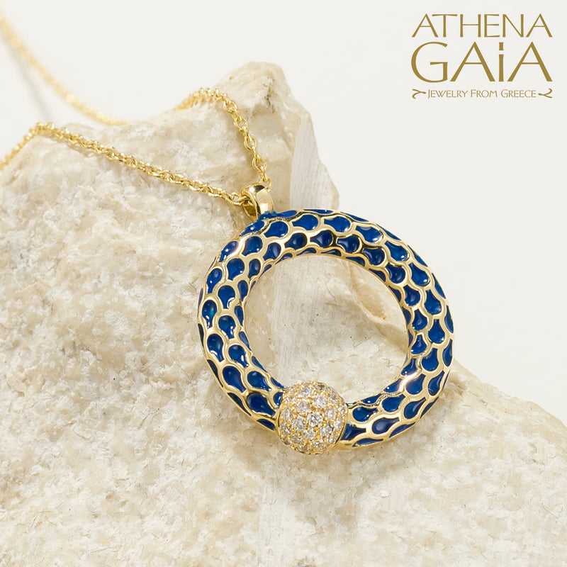 Periklista Enamel Ring Necklace - 18k Gold Necklace