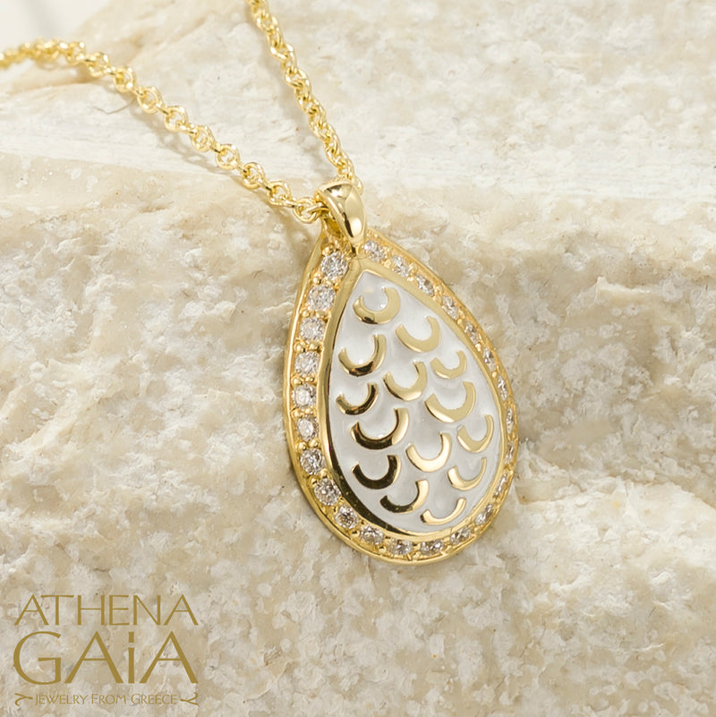 Periklista Teardrop Necklace - 18k Gold Necklace