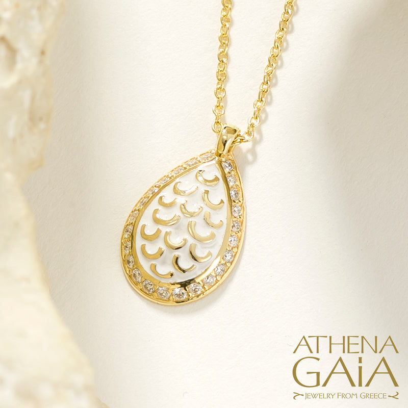 Periklista Teardrop Necklace - 18k Gold Necklace