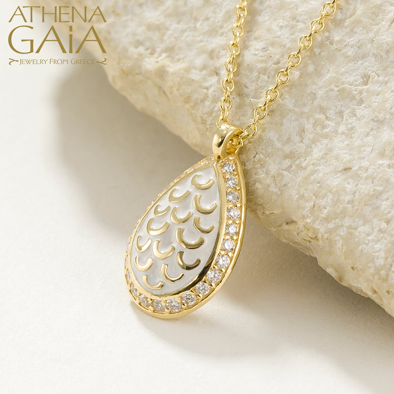 Periklista Teardrop Necklace - 18k Gold Necklace