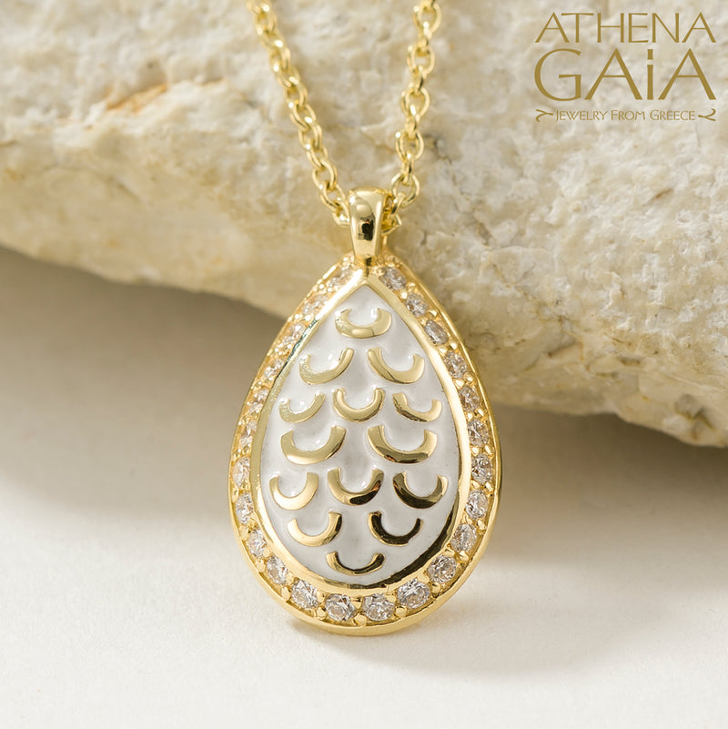 Periklista Teardrop Necklace - 18k Gold Necklace