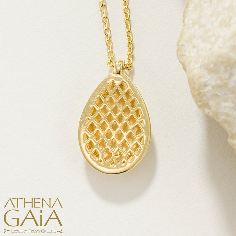Periklista Teardrop Necklace - 18k Gold Necklace