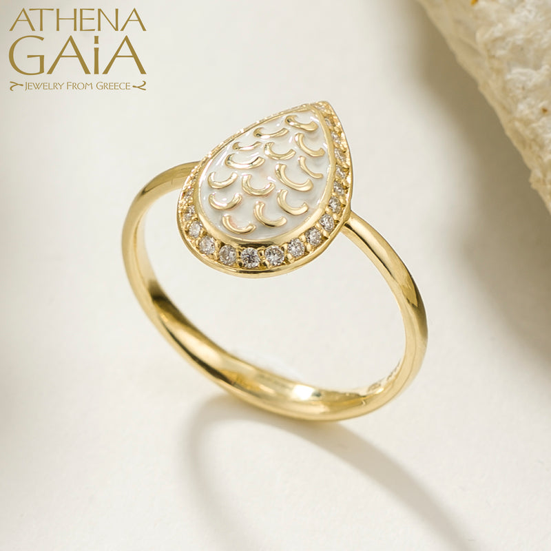 Periklista Golden Cascade Ring - 18k Gold Ring - Cocktail Ring