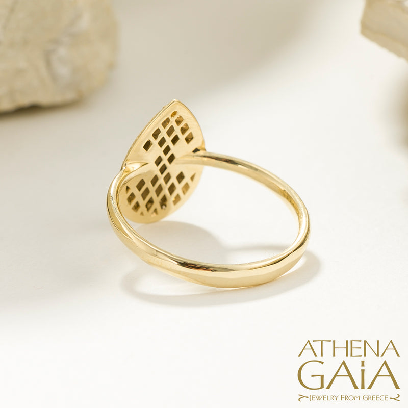 Periklista Golden Cascade Ring - 18k Gold Ring - Cocktail Ring
